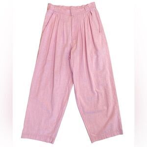 NWT Free People Lotta Love Linen Trouser in Bleached Pink Womens Size 2 Pleated